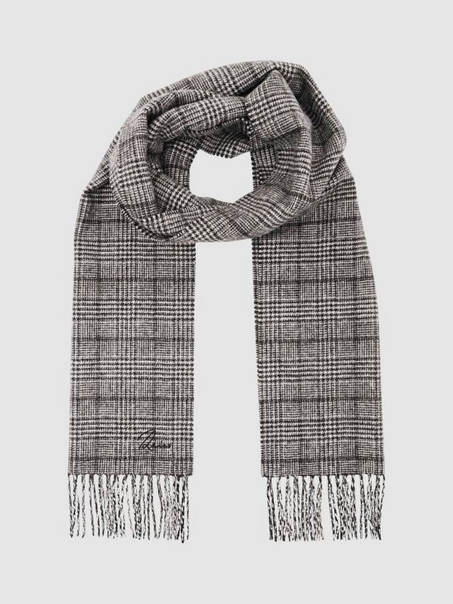 

Шарф Thanos Check из смеси шерсти и кашемира Reiss, Charcoal Grey