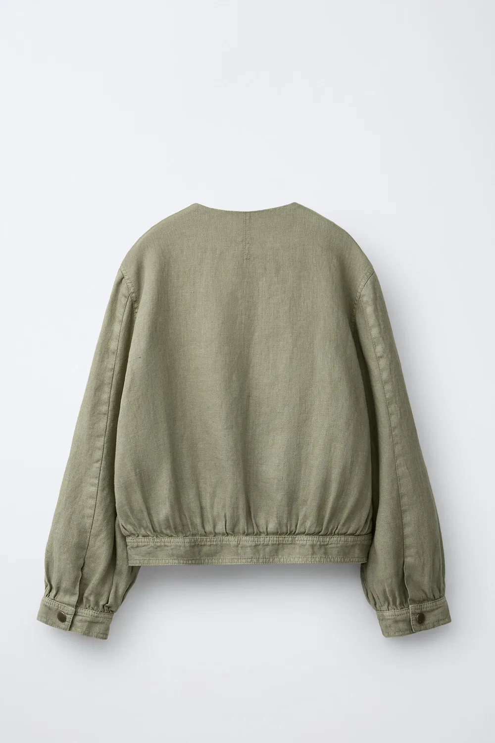 Куртка из 100% льна ZARA, Khaki — фото 2