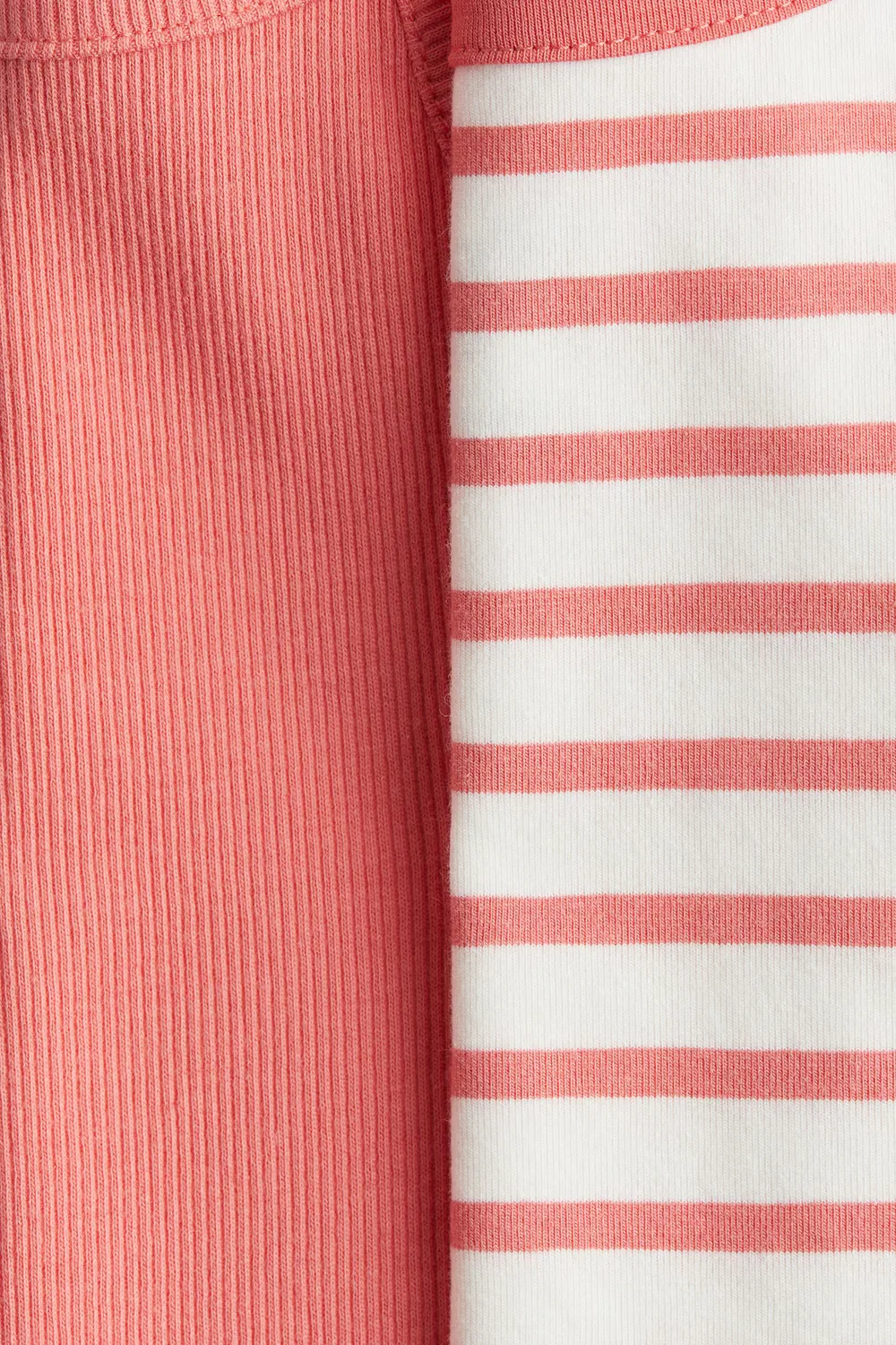 Комплект из 2 хлопковых маек H&M, Rosa/Gestreift — фото 2