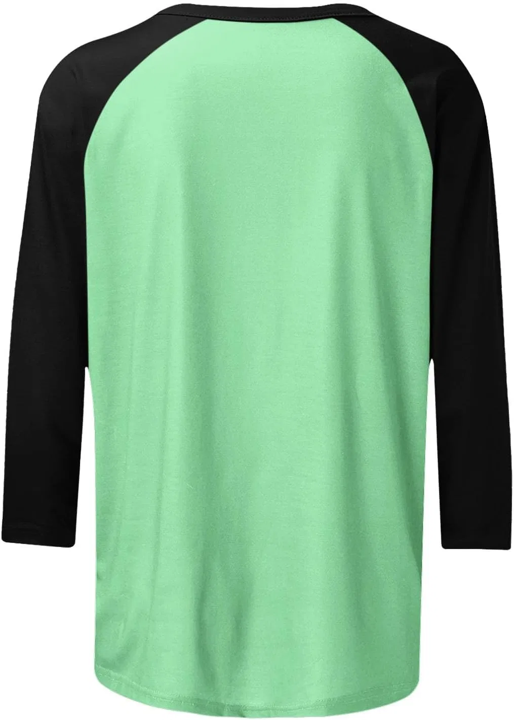 Женская свободная блуза с цветными блоками, 3/4 рукав, Mint Green — фото 4