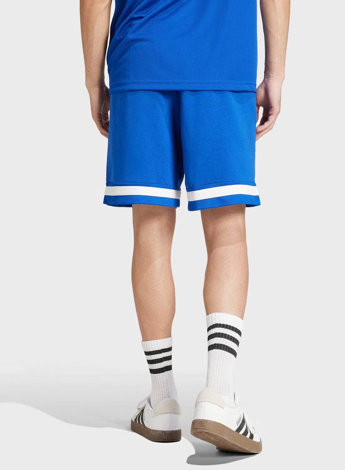 Шорты спортивные мужские с регулируемым поясом Adidas, синие — фото 2