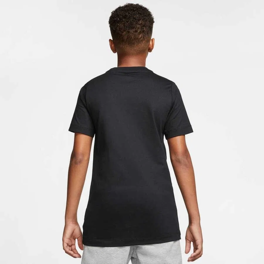 Детская футболка с принтом и коротким рукавом Nike Tee Em, Черный — фото 3