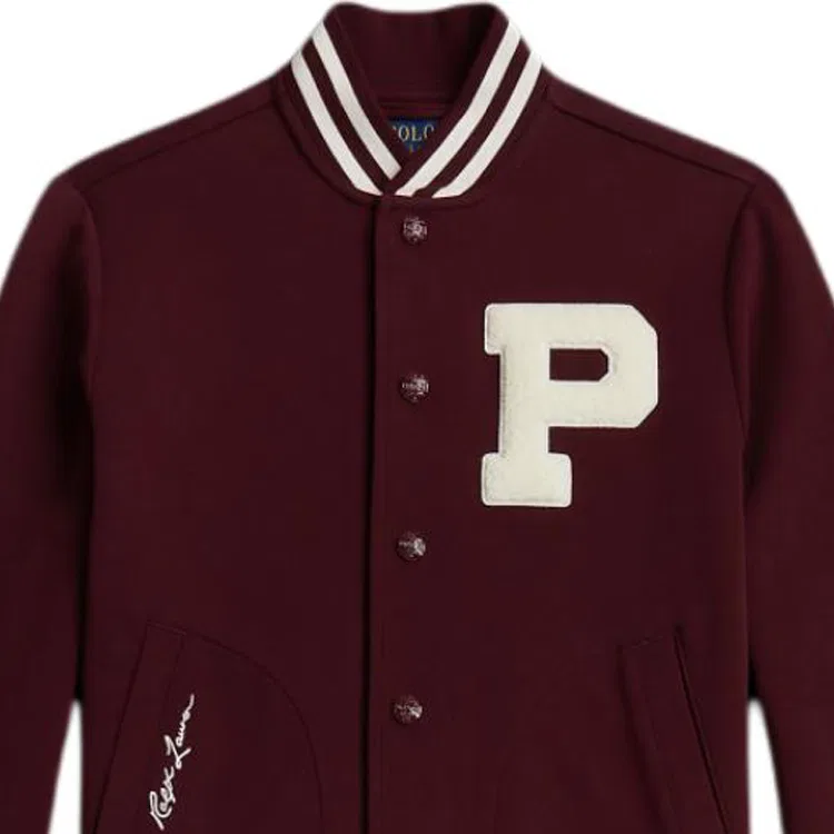 Детская бейсбольная куртка с воротником Модель Moderate Polo Ralph Lauren, Dark Red Gemstone — фото 4