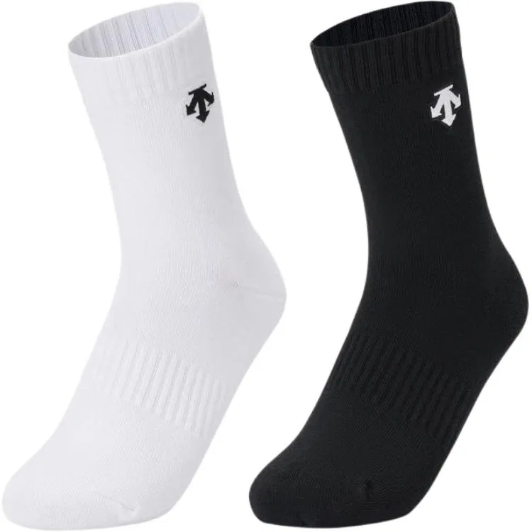 Детские носки с антибактериальной пропиткой, 2 пары, DESCENTE, White/Black