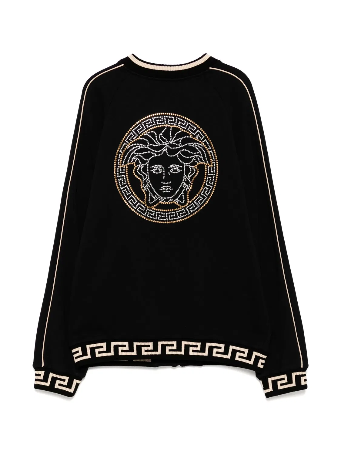 Худи на молнии из хлопка Versace, черный — фото 3