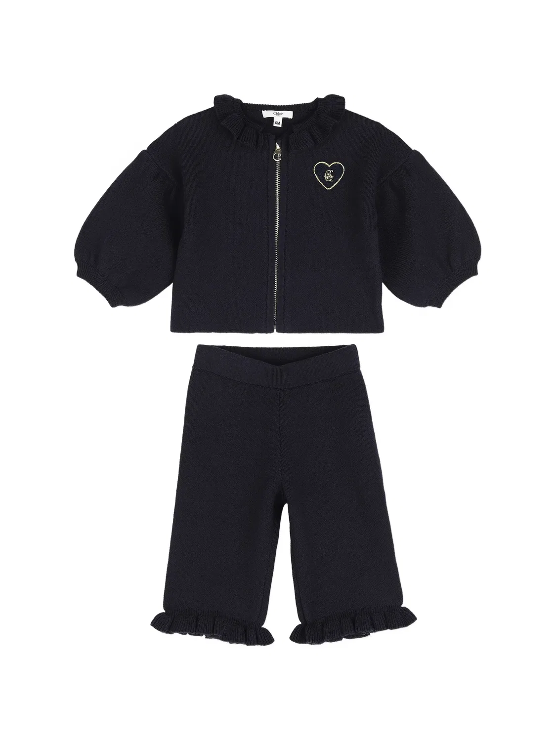 Спортивный костюм с оборками Chloé Kids, синий