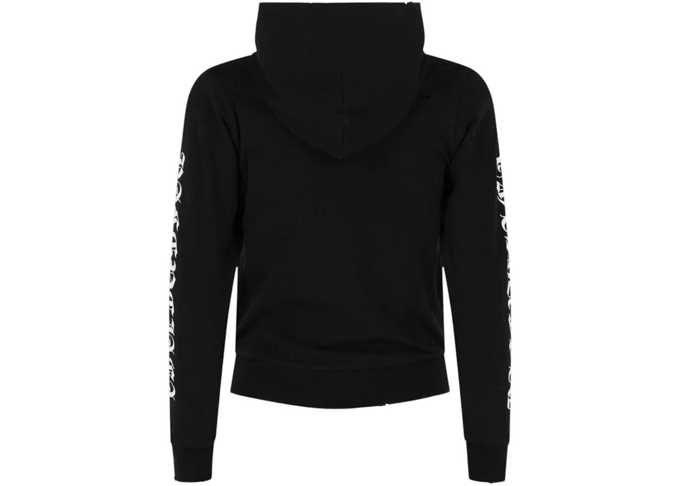 Женская толстовка с принтом Distressed Print Logo Hoodie Balenciaga, Faded Black/White — фото 2
