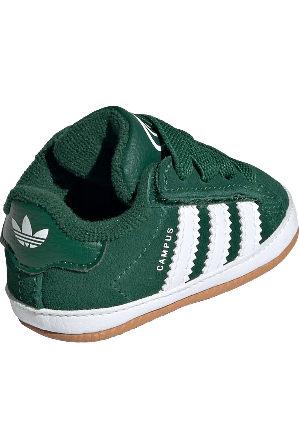 Детские кеды с застежкой-липучкой Campus 00s Crib Shoe adidas, Dark Green/White/Gum — фото 2