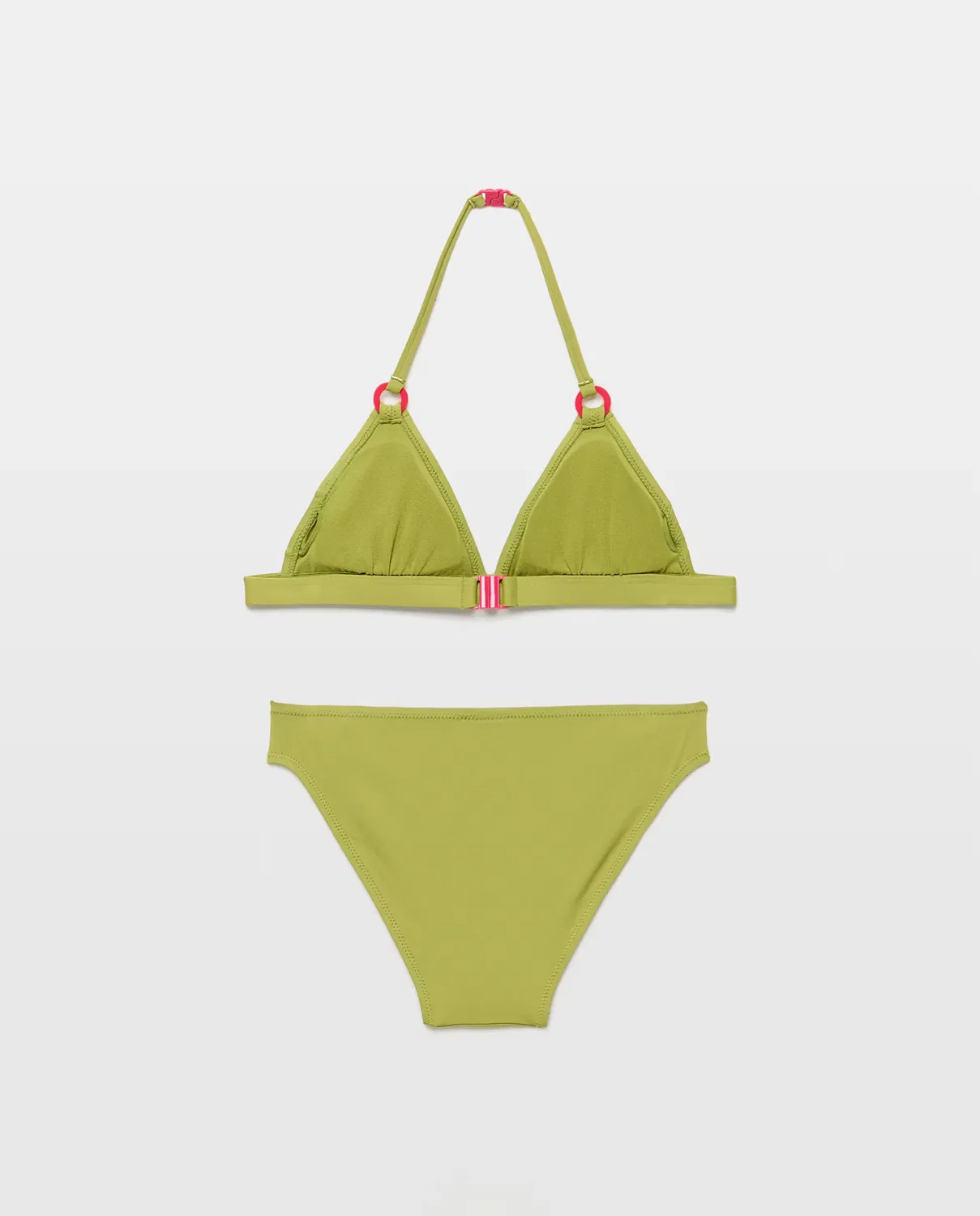 Детский бикини для девочек с принтом Bikini de niña triangular de flores Kids El Corte Inglés, Verde — фото 3