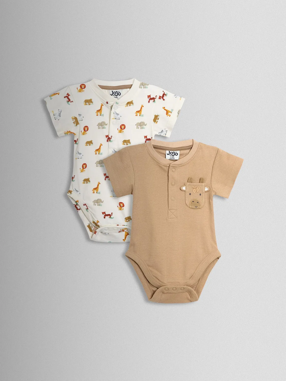 Боди с коротким рукавом, 2 шт. Jojo Maman Bébé, натуральный