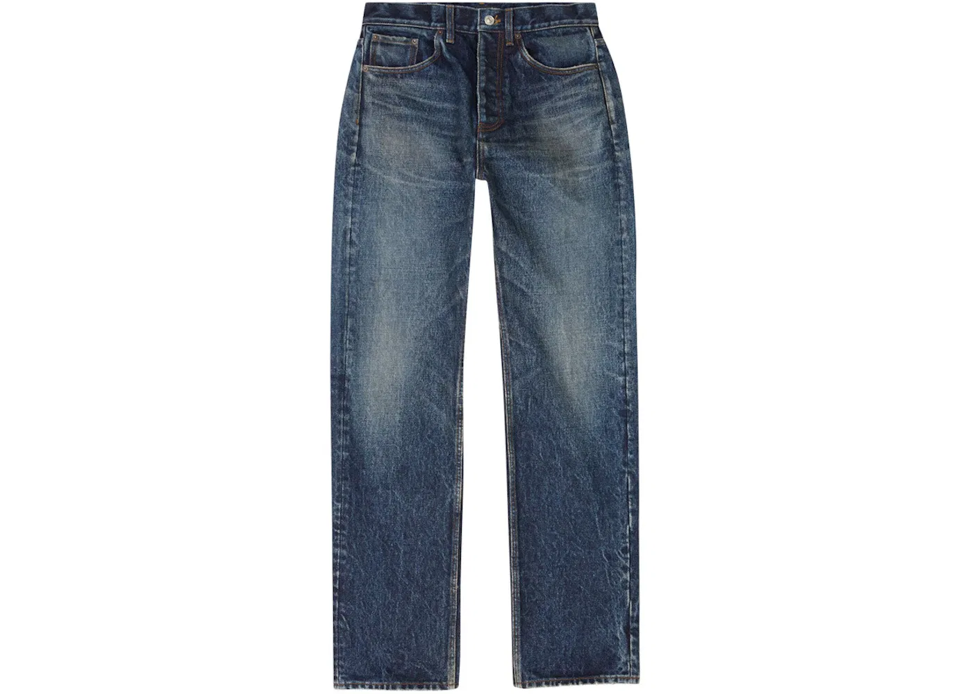 Мужские джинсы свободного кроя Relaxed Selvedge Heavy Denim Large Fit Balenciaga, Navy Blue