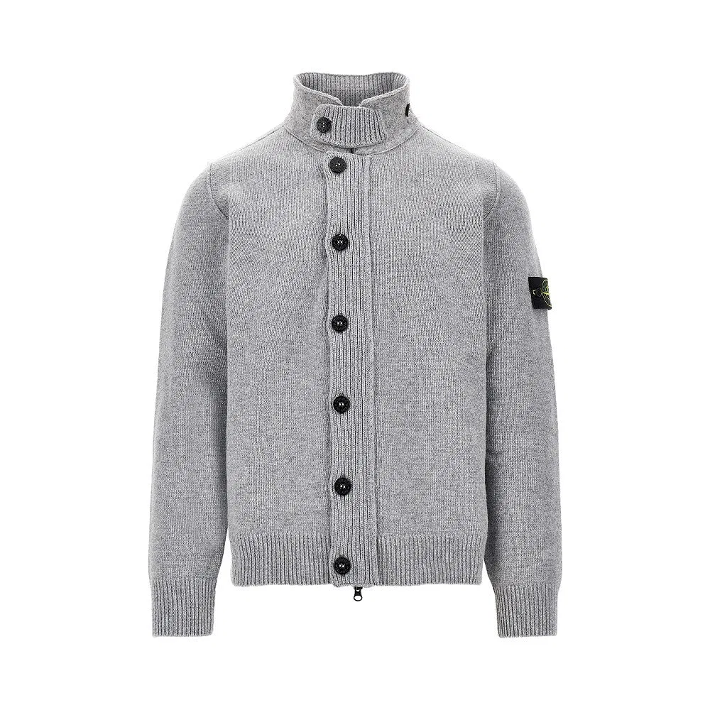 Мужской свитер с воротником-стойкой Gray STONE ISLAND, Gray