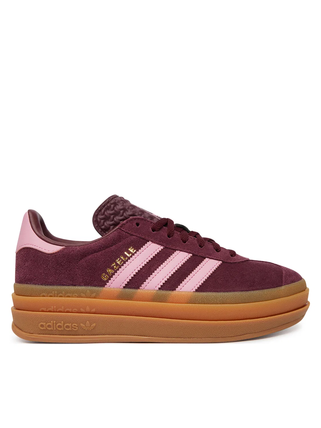 Кроссовки для девочки Gazelle Bold Adidas, темно-красный — фото 2