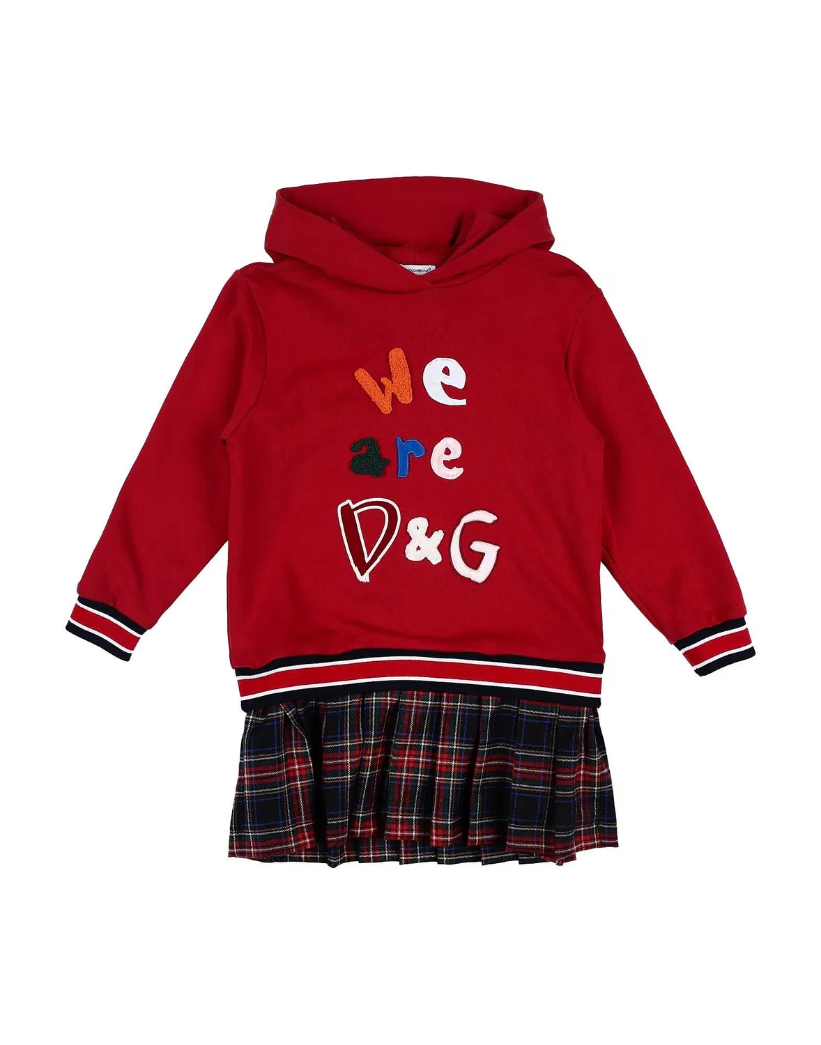Детское фланелевое платье для девочек с капюшоном Dolce&Gabbana, красный