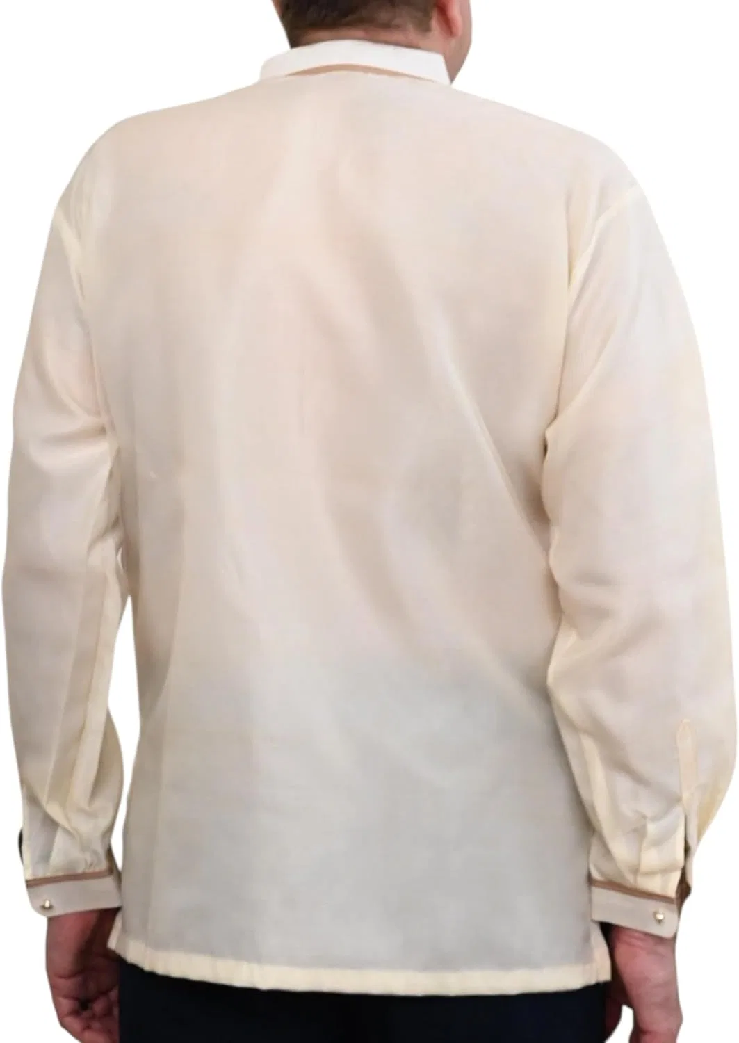 Мужская рубашка с вышивкой Barong Tagalog, кремовый — фото 2