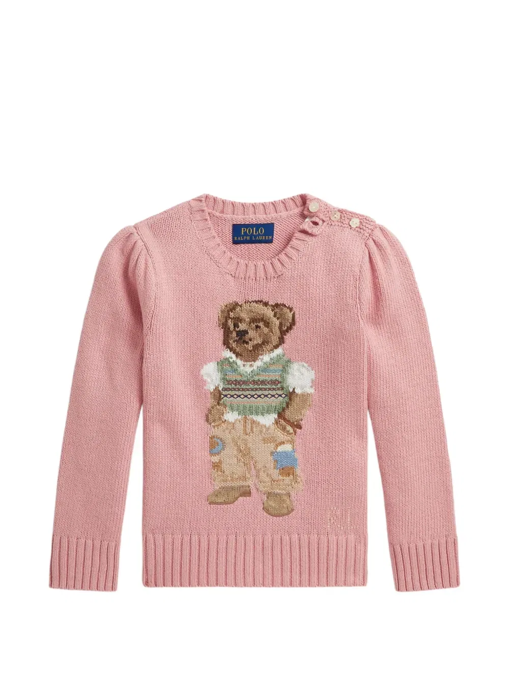 Свитер с принтом Polo Ralph Lauren Kids, розовый