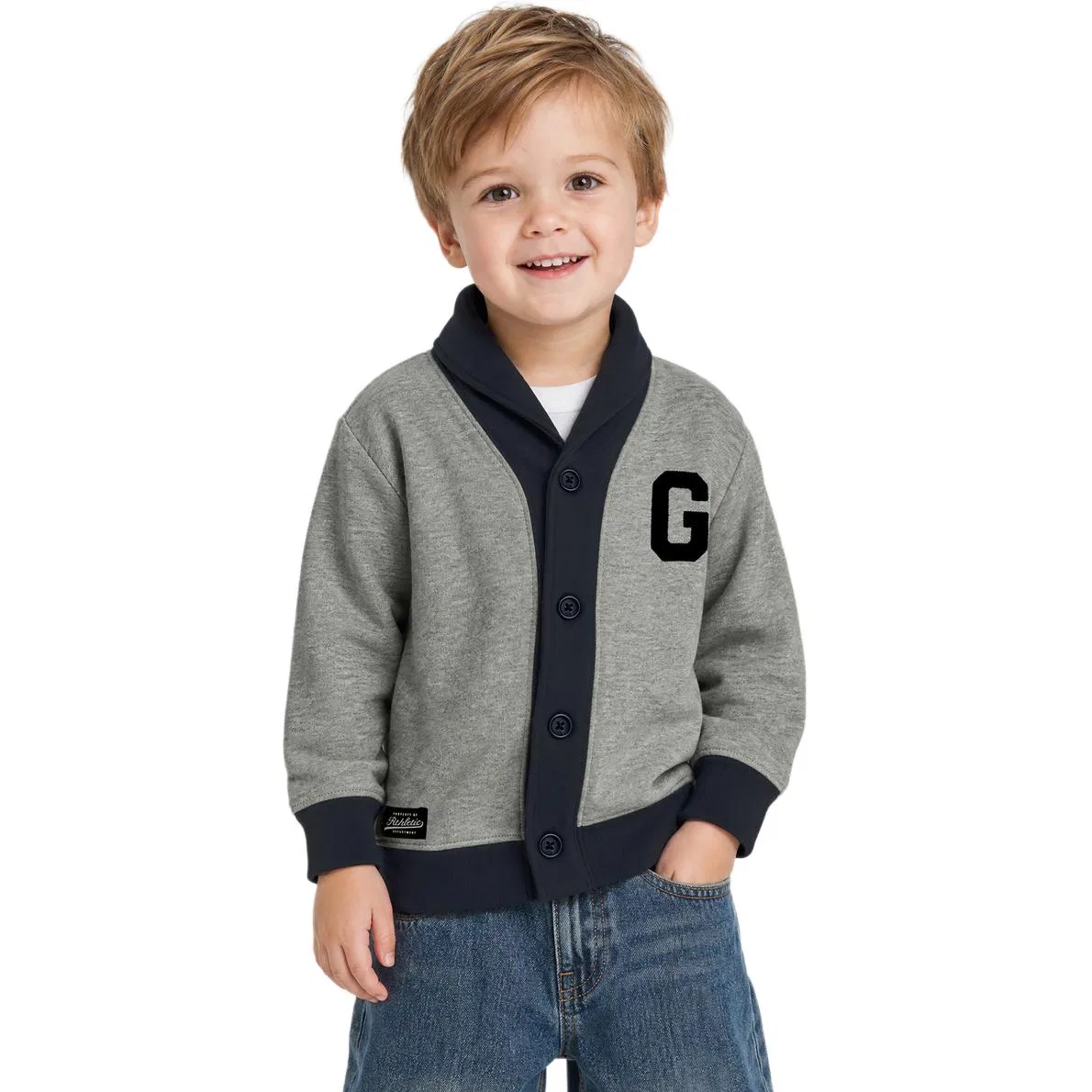Детский свитшот с воротником GAP Baby Sweatshirts Lapel Moderate, Gray — фото 4