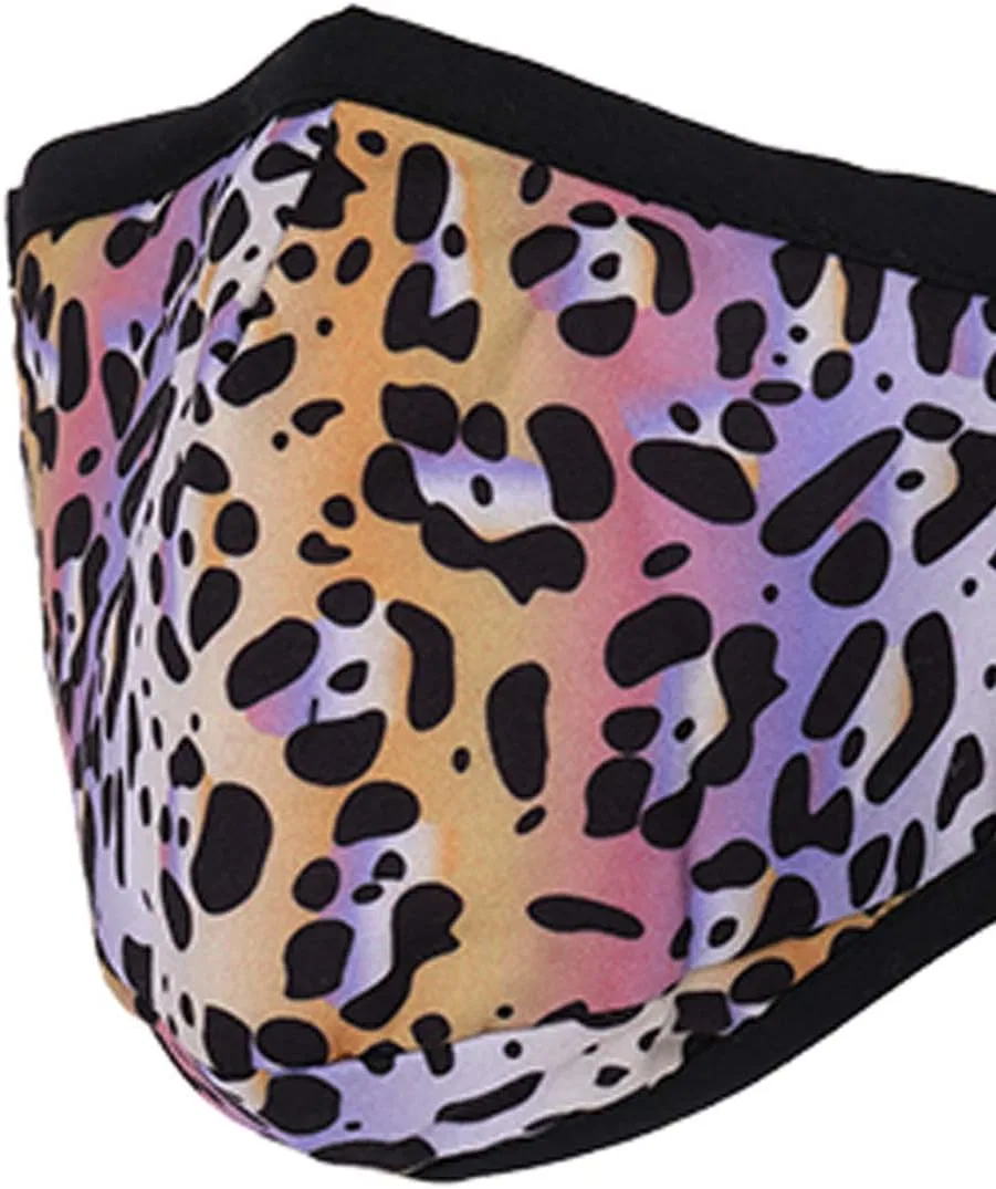 Многоразовая маска из хлопка, 3 слоя, Trimming Shop, 4 шт, Mix Colour Leopard Print — фото 3