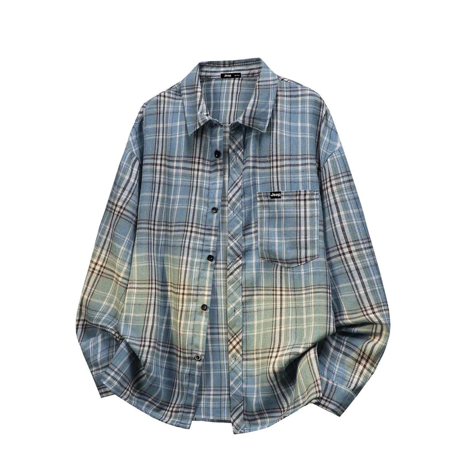 Детская рубашка с длинным рукавом Jeep Leisure Collection, Blue Plaid