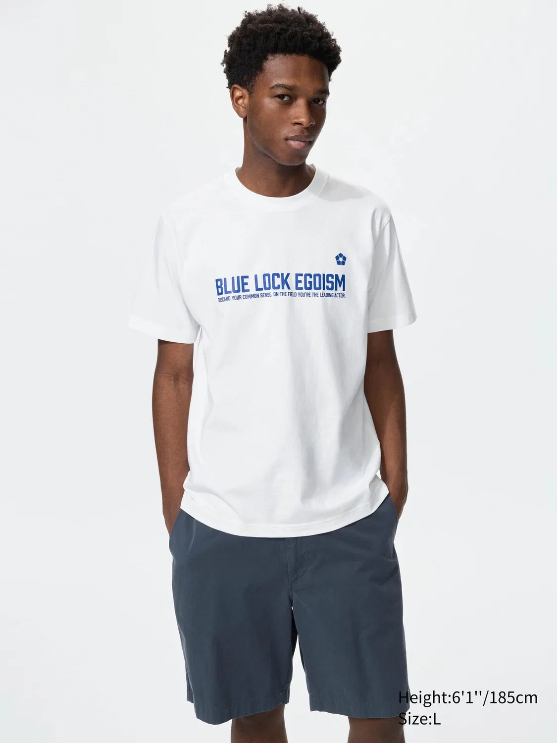 Футболка Blue Lock UT Uniqlo, с коротким рукавом и графическим принтом, белый — фото 2