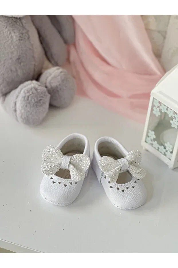 Детские мокасины для новорожденных из натуральной кожи Li Puna, White