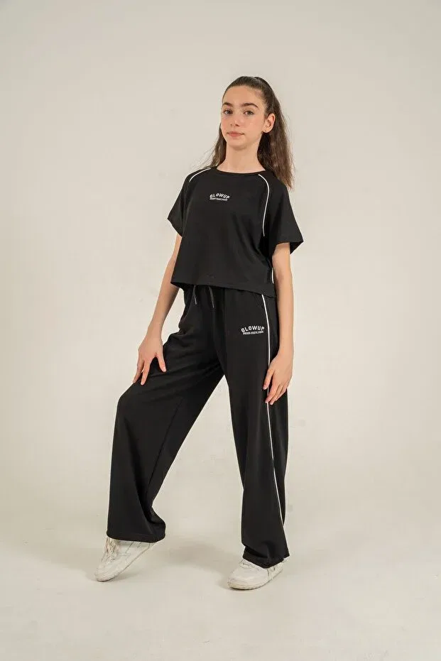 Детский комплект для девочек с вышивкой Glowup Dreams Mışıl Kids, Black