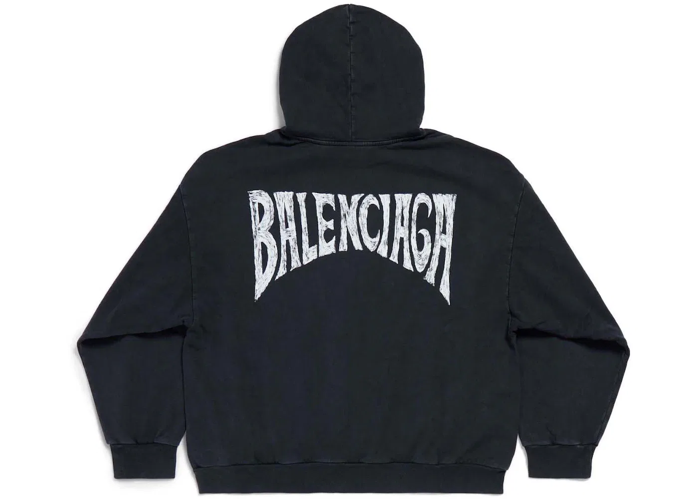Мужской худи оверсайз с принтом Political Stencil Balenciaga, Black/White
