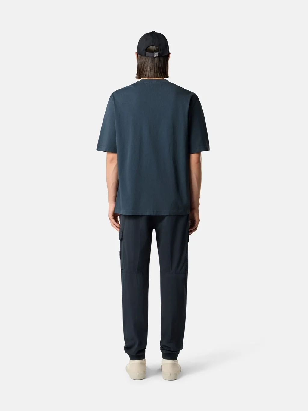 Мужская футболка Stone Island Regular-fit With Compass Patch, серо-синий — фото 3