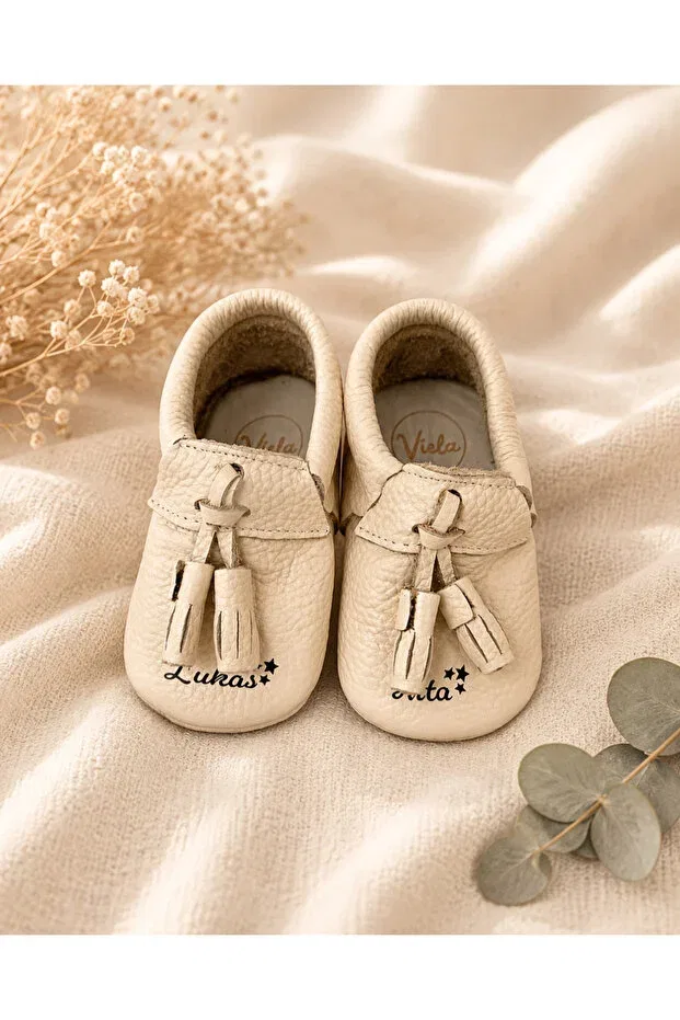 Детские мокасины для девочек из натуральной кожи Viela Gift Atelier, Nude Color