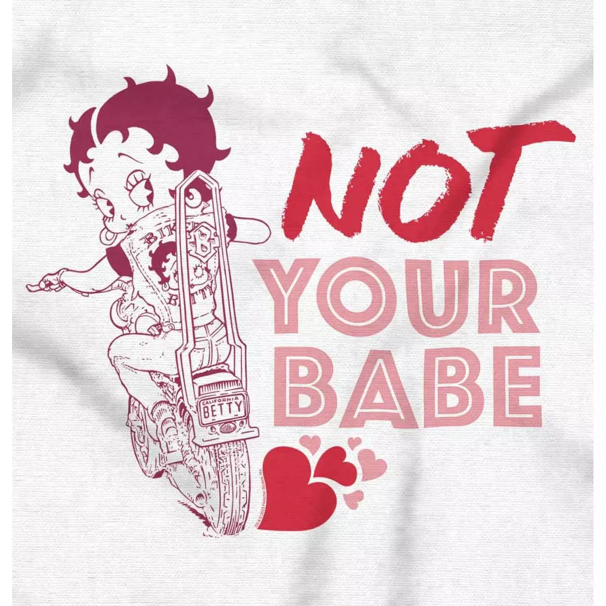 Детское боди для девочек с принтом Betty Boop Biker Not Your Babe Brisco Brands, White — фото 2