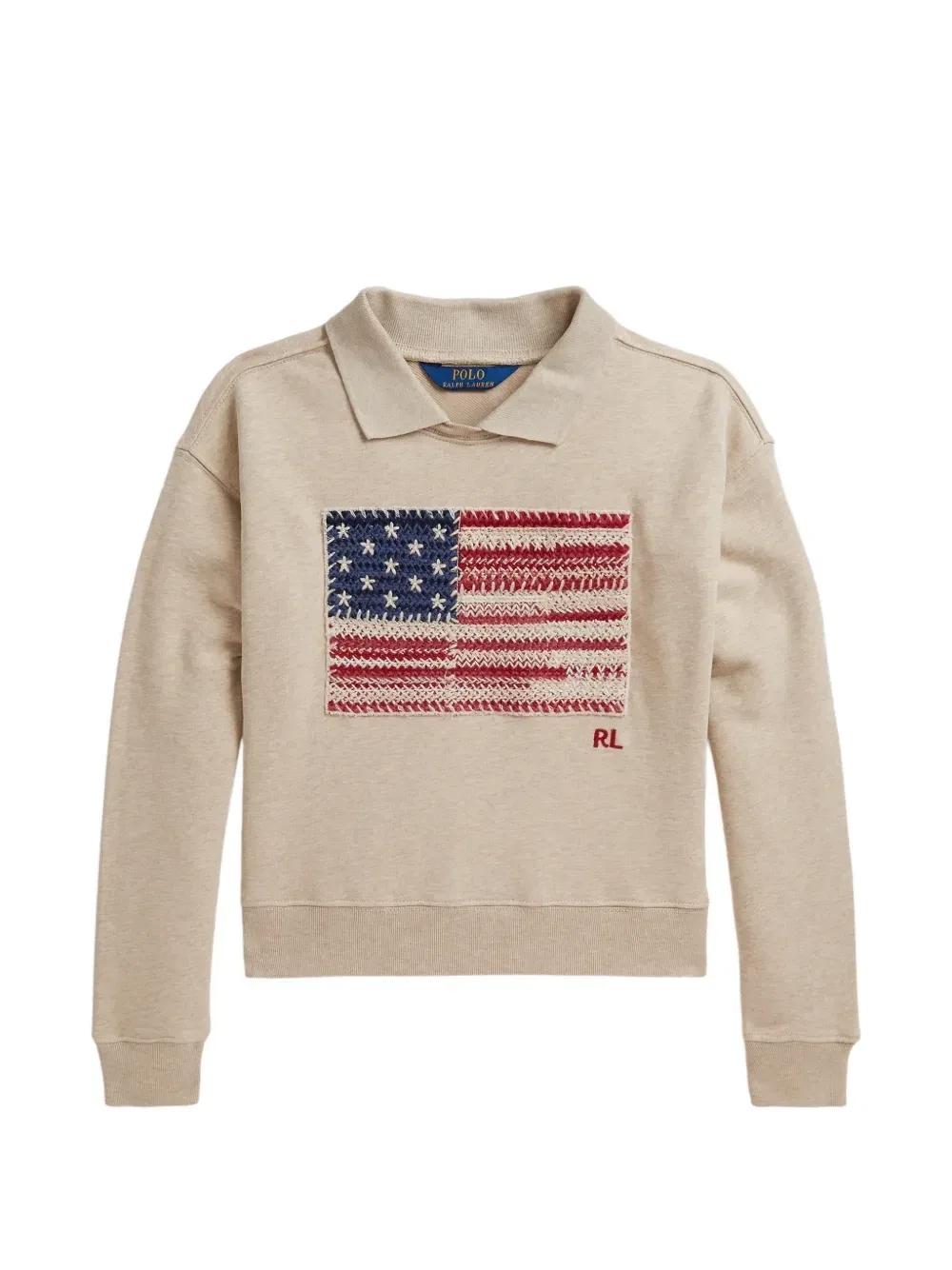 Махровая толстовка с ворником Polo Ralph Lauren Kids, бежевый