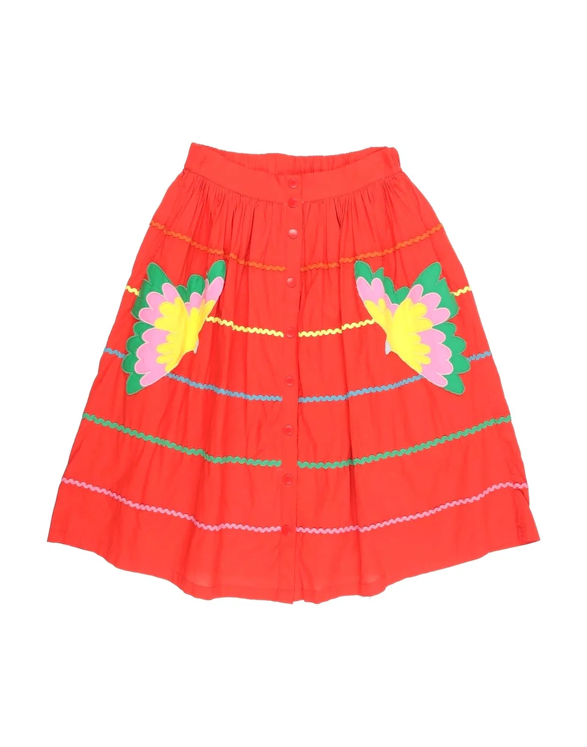 Детская юбка для девочек с вышивкой Stella McCartney Kids, оранжевый