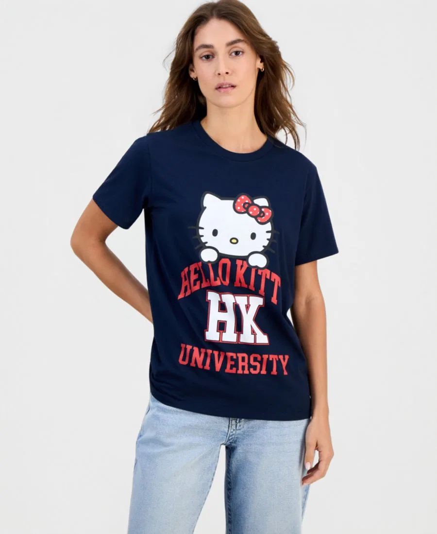Футболка Hello Kitty University с коротким рукавом Grayson Threads, The Label, Navy Blazer