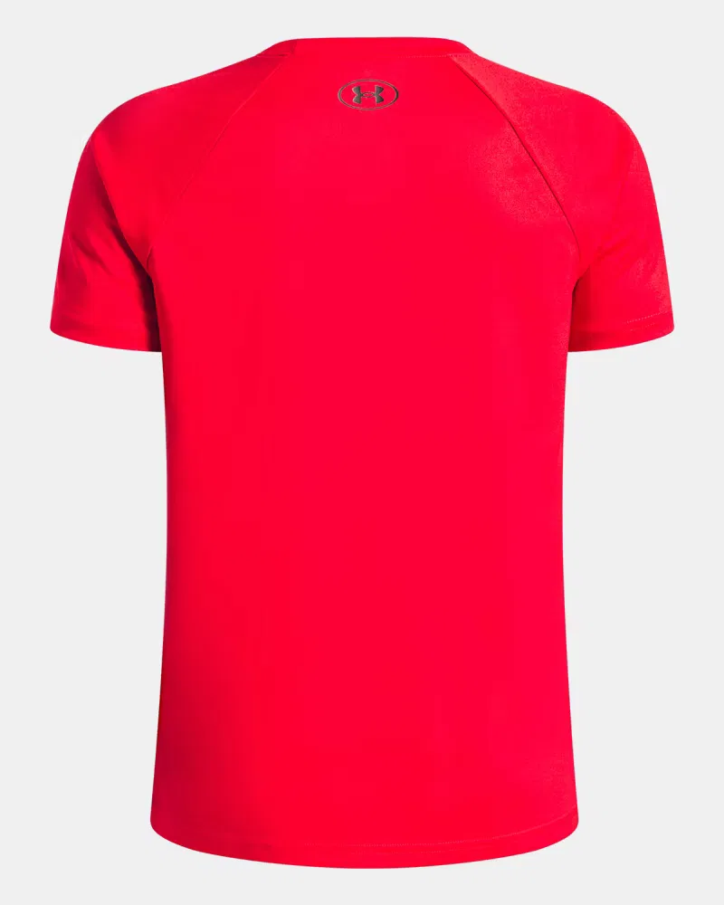 Футболка с коротким рукавом быстросохнущая UA Tech Baseball High Heat UnderArmour, Red/Black — фото 2