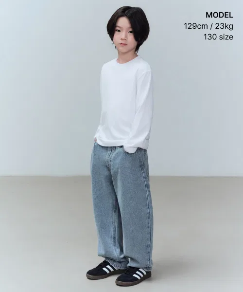 Детские джинсы с балонами MUSINSA STANDARD KIDS, Light Indigo — фото 2