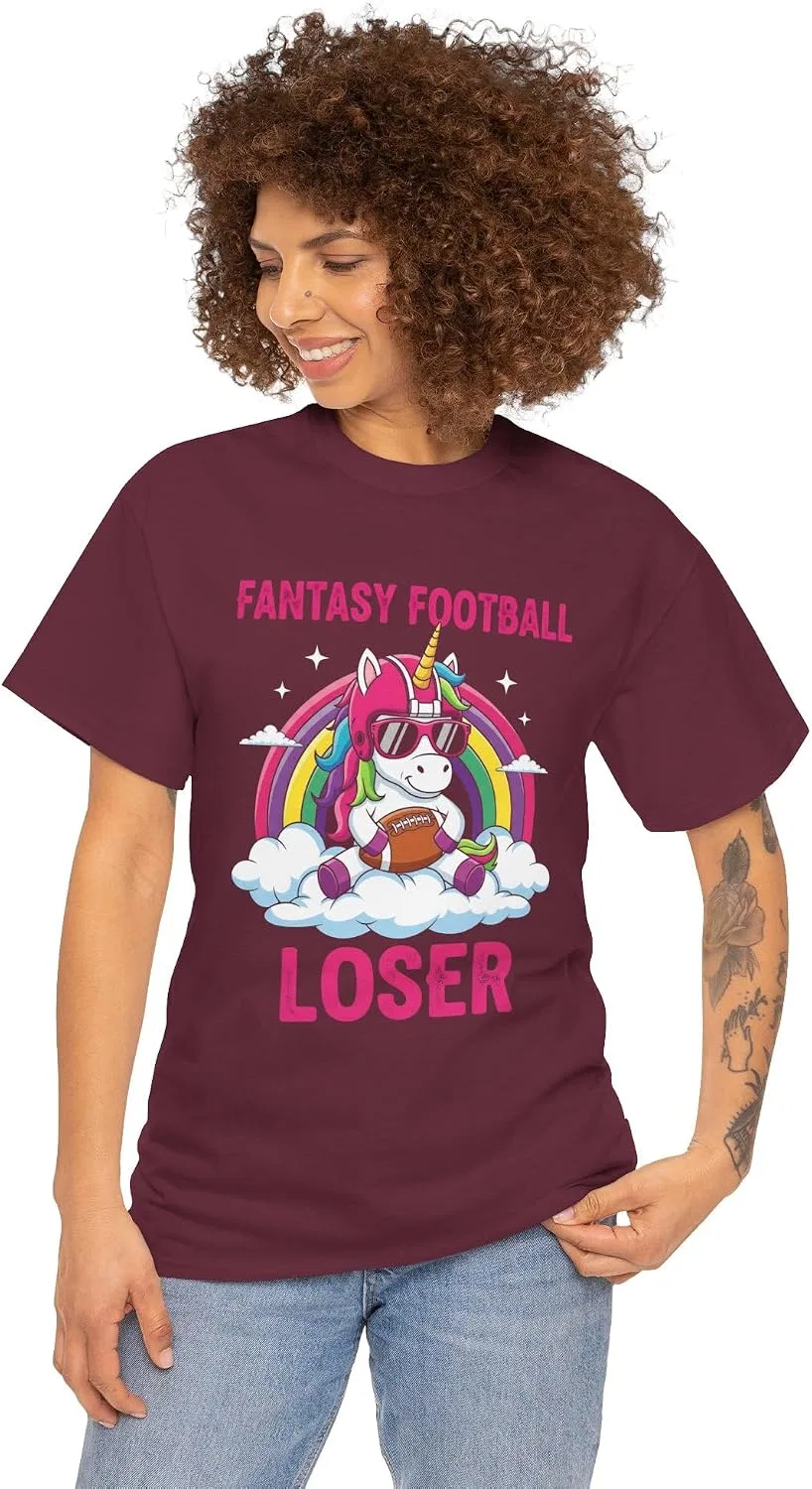 Мужская футболка с принтом Fantasy Football Loser, бордовый — фото 2
