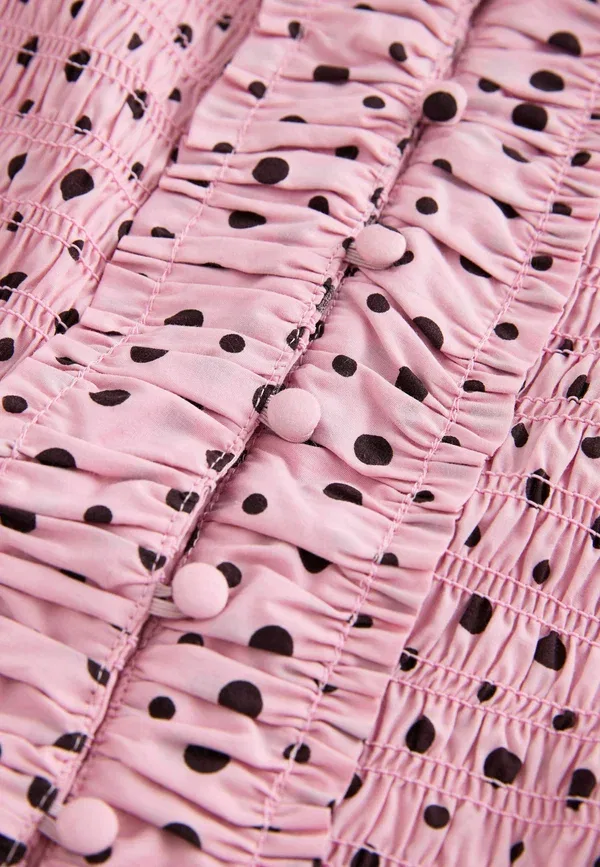 Блуза с воротником Next, Pink Brown Polka Dot, розовый/коричневый — фото 2