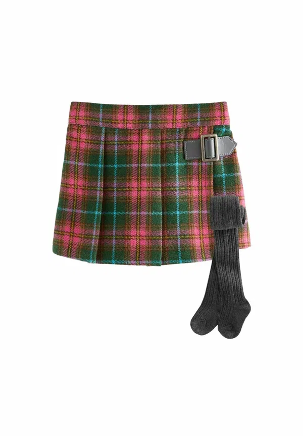 Костюм килт и топ, клетка, Kilt and set, Next, Green, зеленый