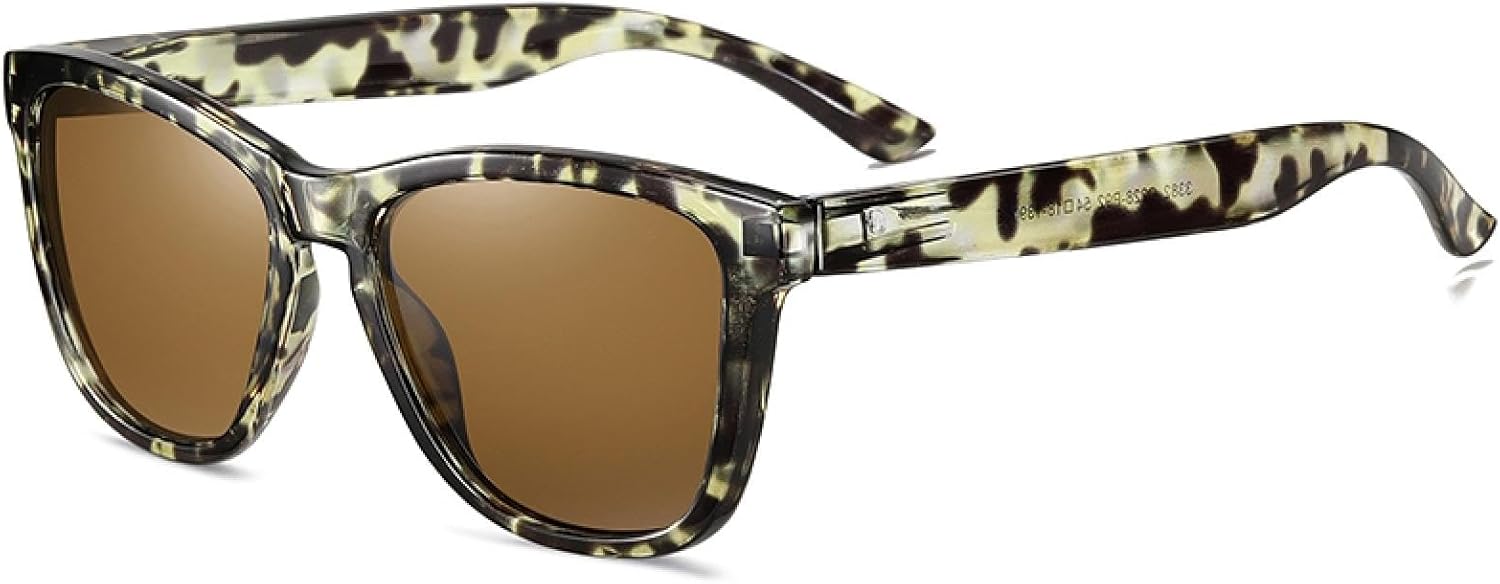 

Женские поляризованные солнцезащитные очки, мужские очки UV400 с оправой из поликарбоната, для вождения, пляжа, кемпинга, вечеринок, походов, защиты от солнца VFDHN, Tortoiseshell Tea