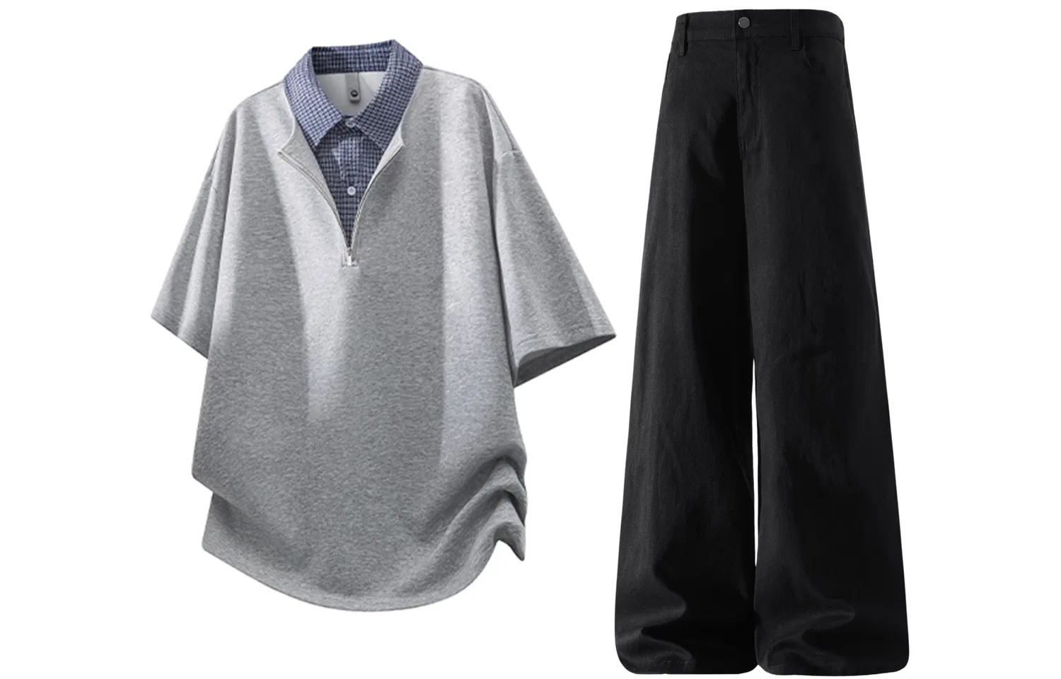 Детский спортивный комплект с воротником Casual Sportswear GWAF, Heather Gray/Black