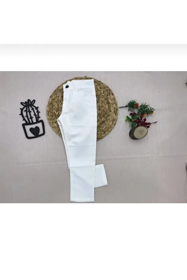 Детские брюки для девочек хлопковые 23 April Boy's Lycra Trousers NBL 2424 Generic Brands, White