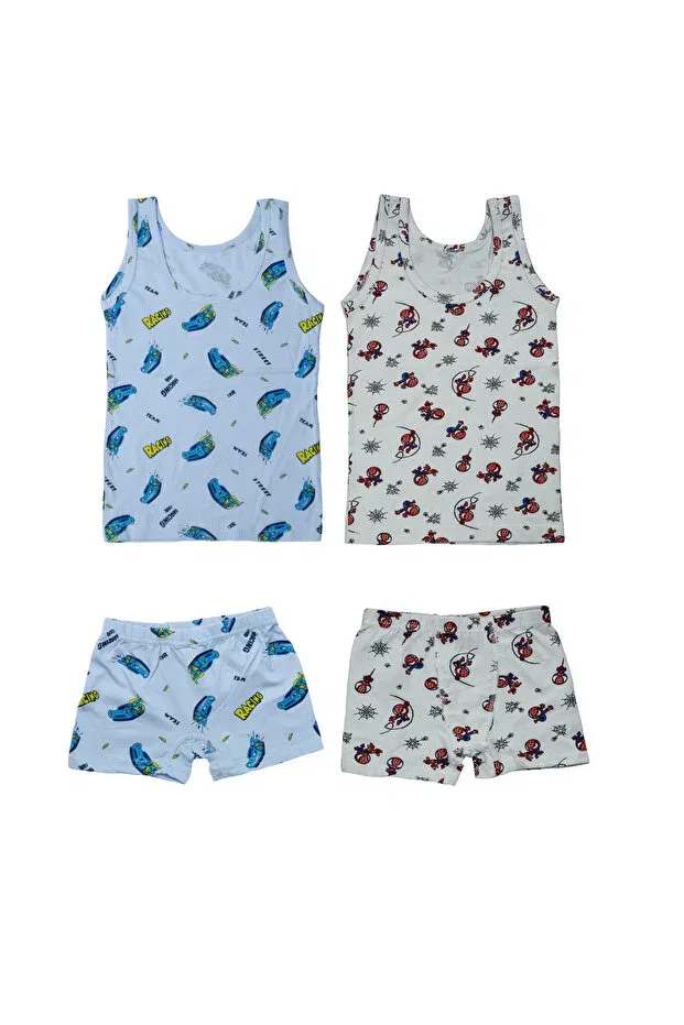 Детский комплект трусов для мальчиков с принтом Spider-Man Car Pattern Iwings, Gray/Blue