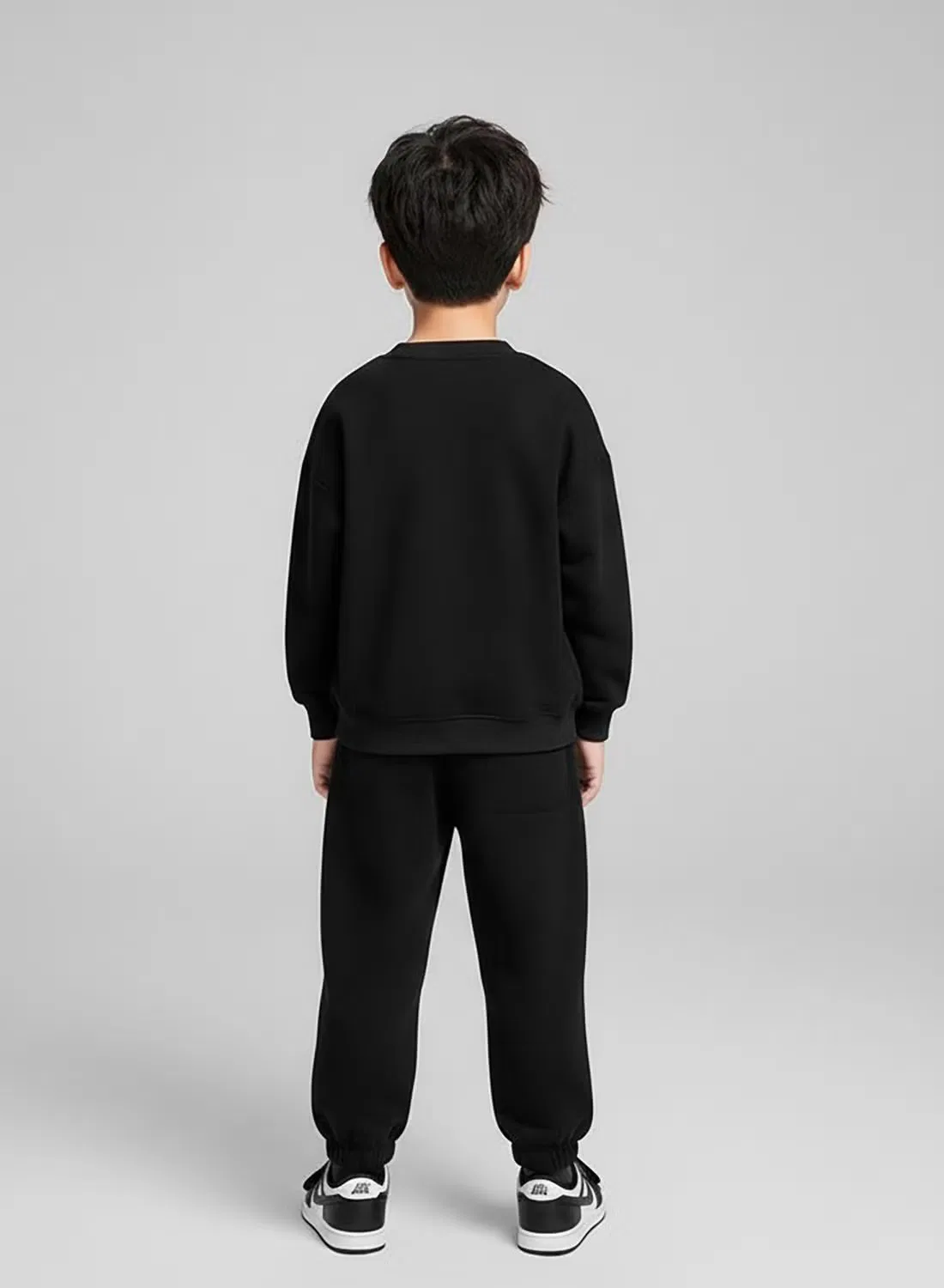 Комплект зимний с длинным рукавом Classic winter boys tracksuit set Babyqlo, черный — фото 2