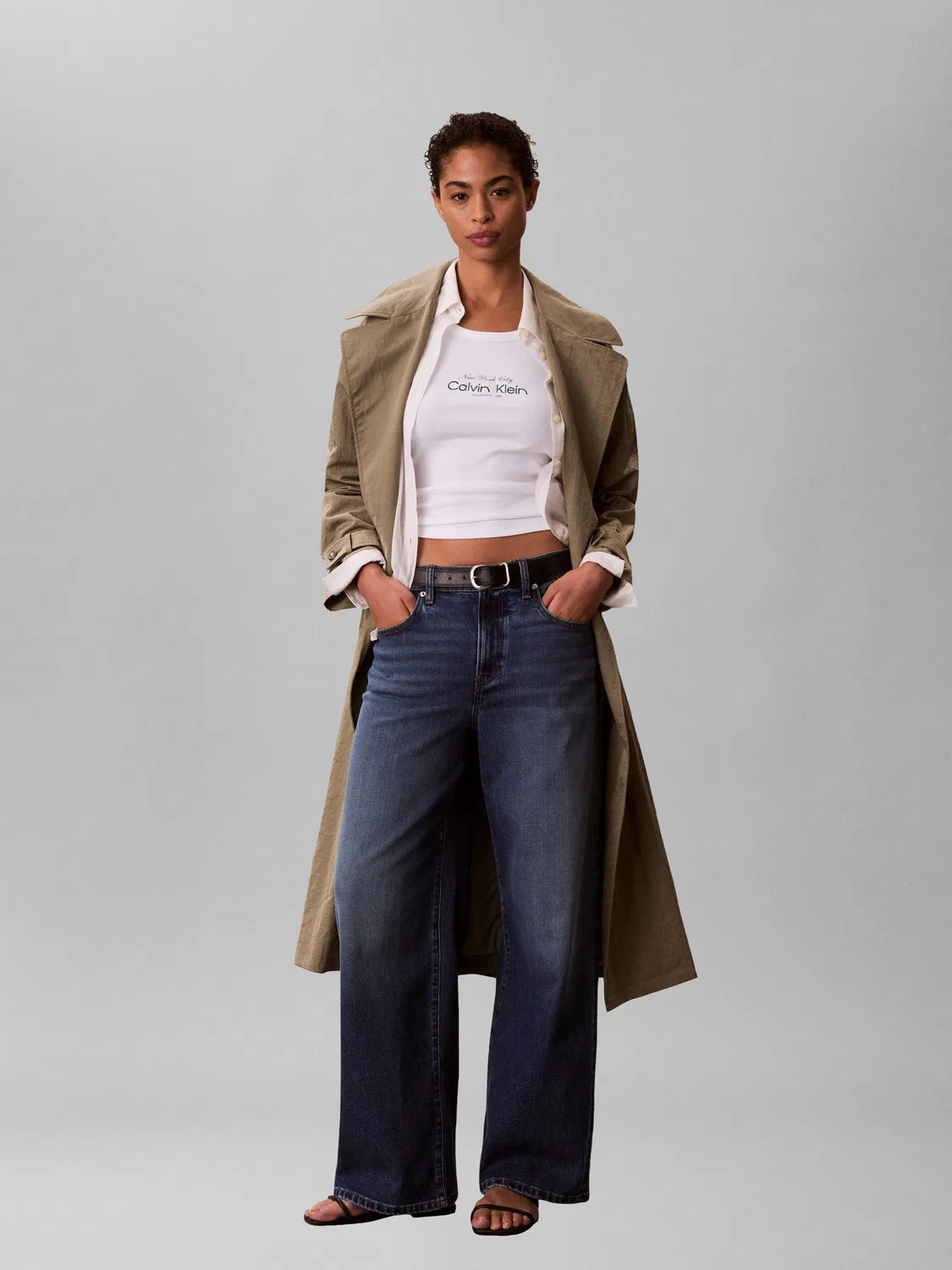 Топ Calvin Klein Slim Ribbed Cotton, белый — фото 2