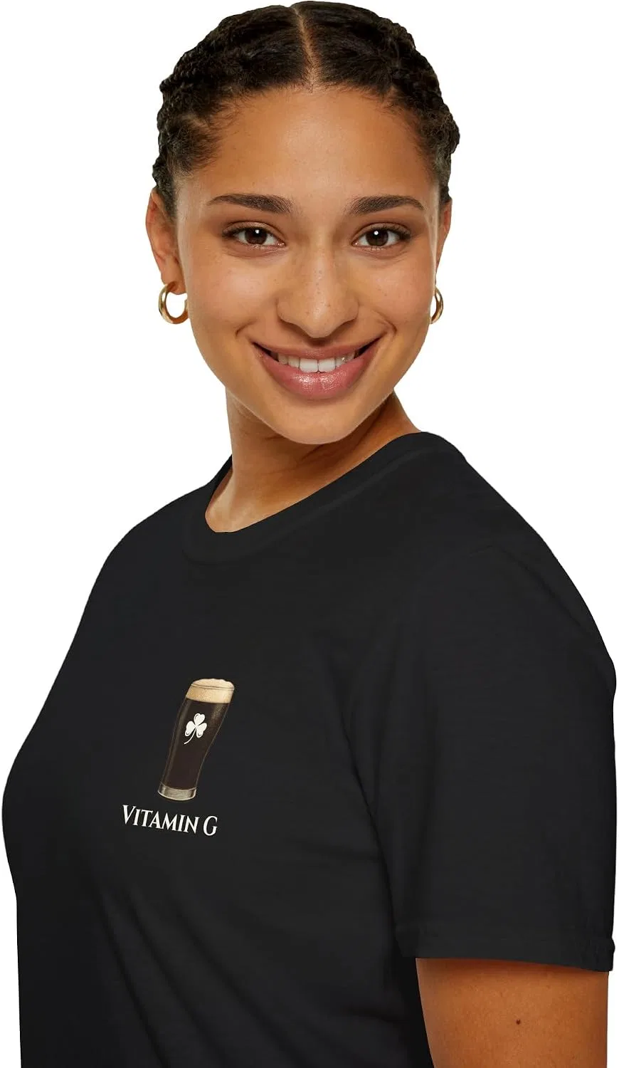 Женская футболка с принтом Vitamin G Gildan 64000, Black — фото 4