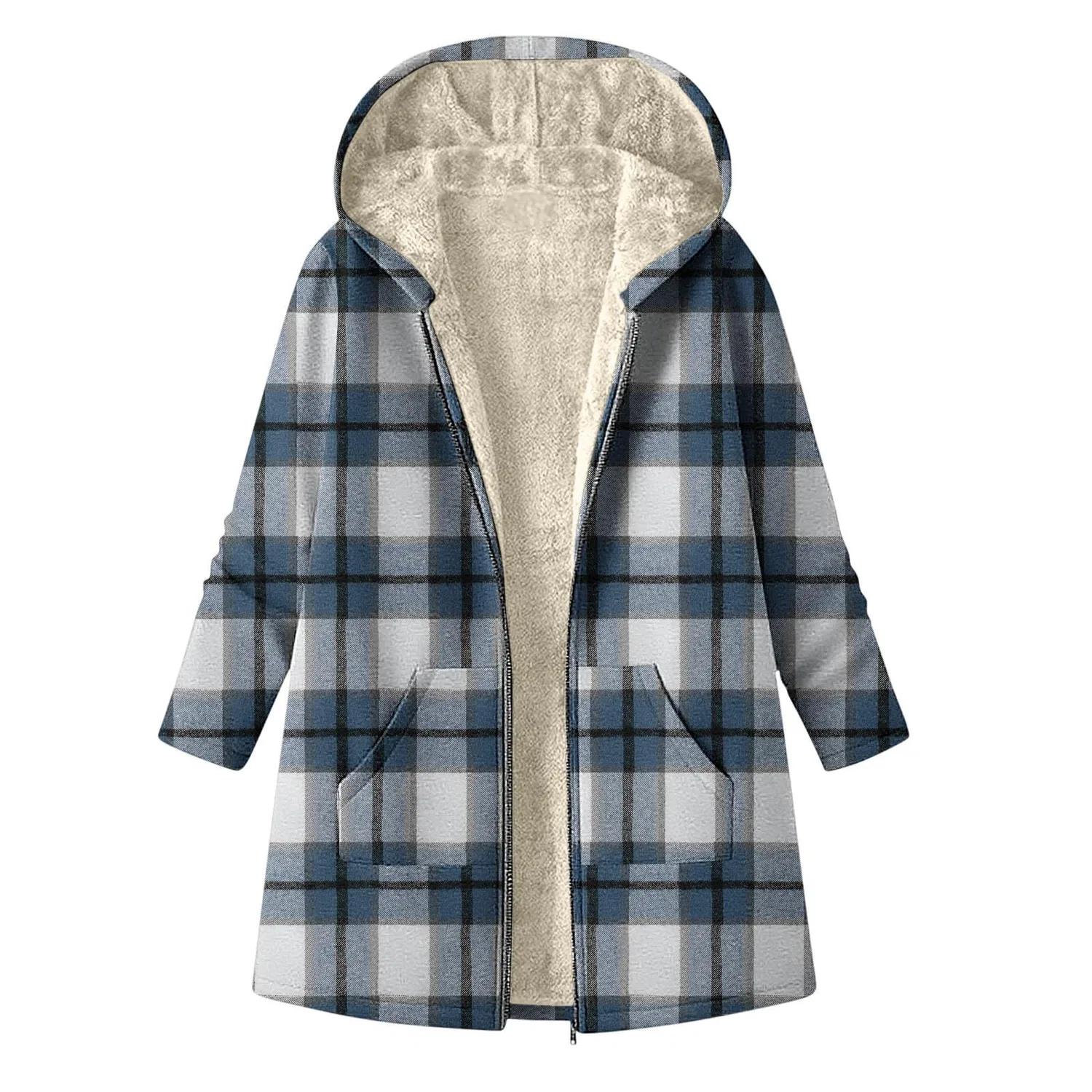 Женская куртка-рубашка с принтом в клетку, модель Plaid, бренд, 02 blu marino