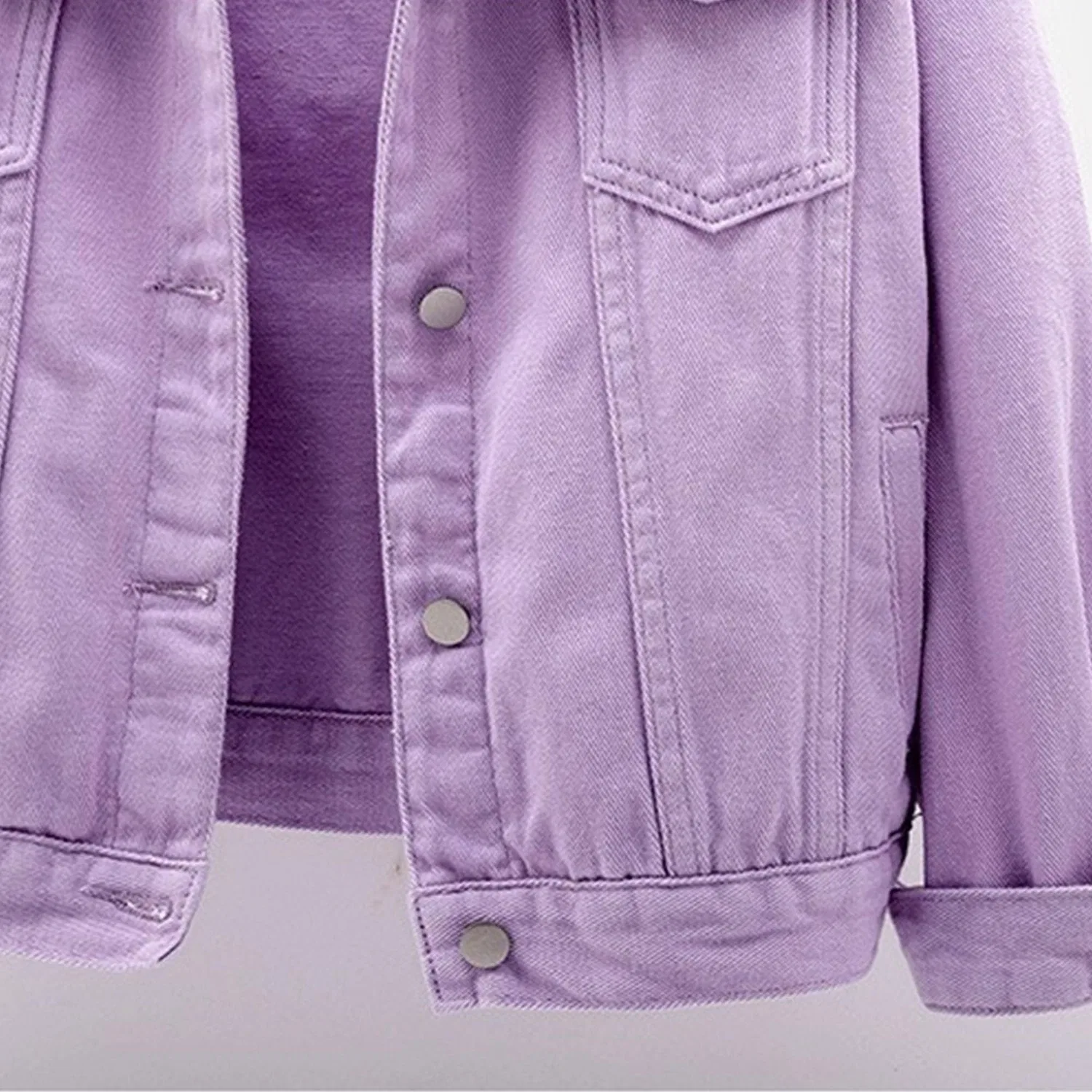 Женская джинсовая куртка с длинным рукавом, модель trucker, Viola — фото 4