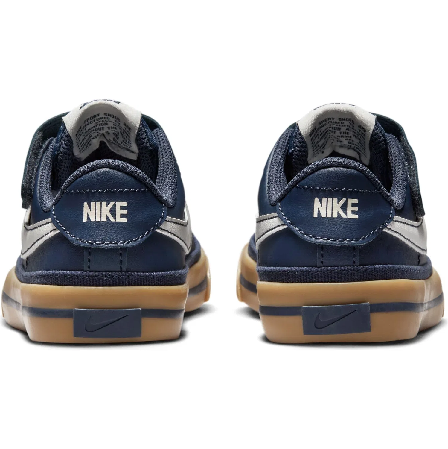 Детские кроссовки для мальчиков кожаные NIKE Court Legacy Shoe - Baby and Boy NIKE, Thunder Blue Sail Gum Light Brown — фото 3