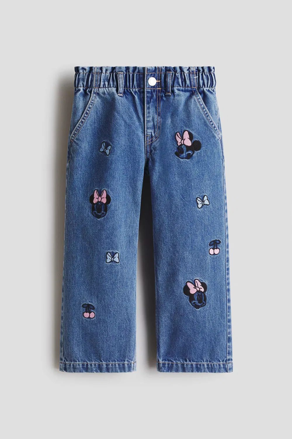 Джинсы с широкими штанинами и декоративным рисунком H&M, Denimblau/Minnie Maus — фото 4