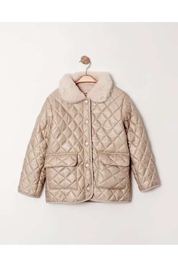 Детское пальто для девочек стеганое Sportswear Gocoland, Beige